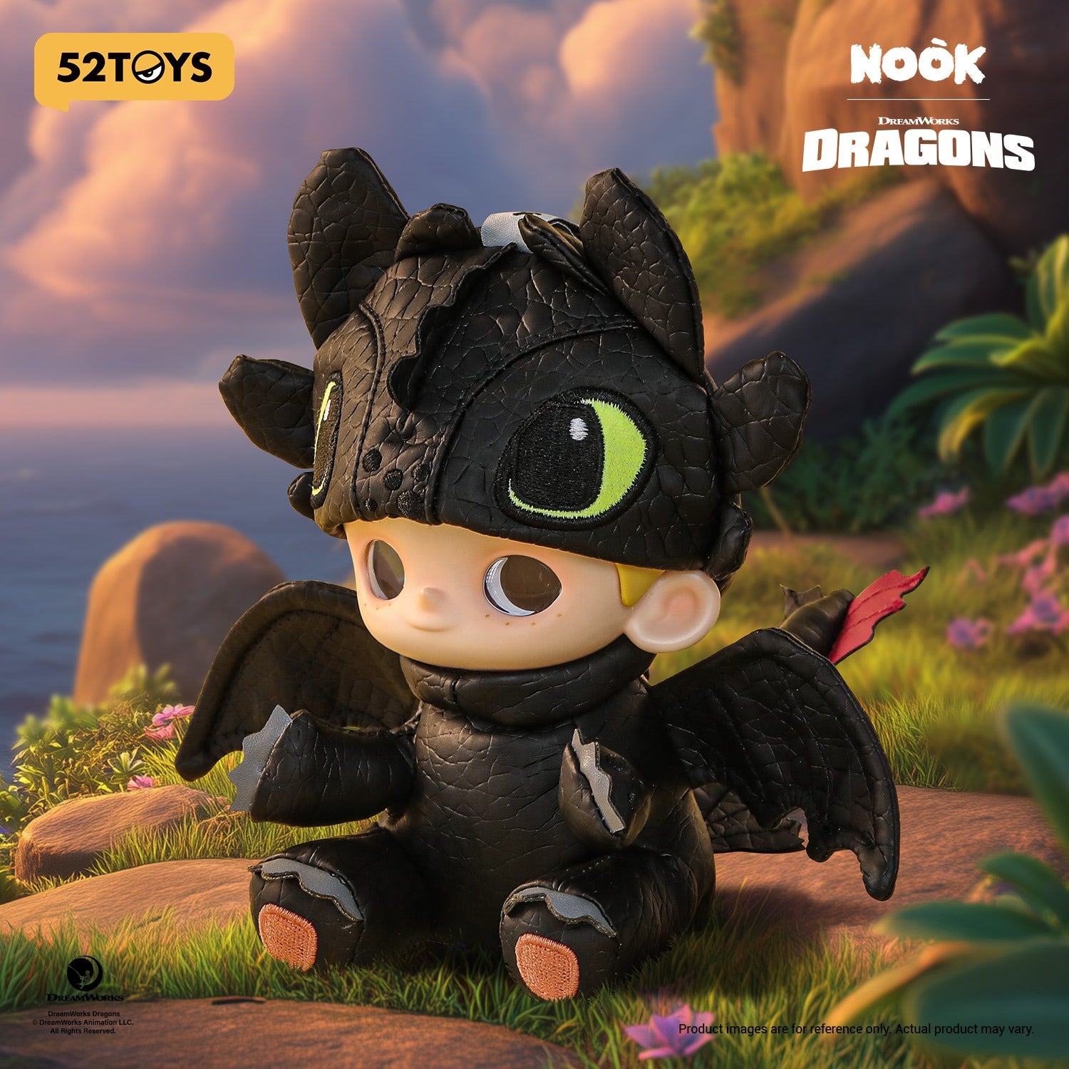 52Toys Nook X How To Train Your Dragon Toothless Plush Keychain