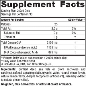 Nordic Naturals Ultimate Omega 2X 2150mg 60 Soft Gels, General
