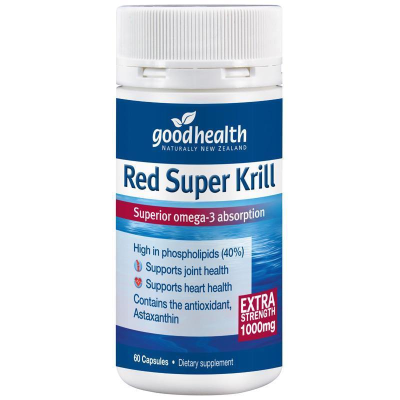 Good Health Red Super Krill 1000mg 60 Capsules,General,OCARE NZ