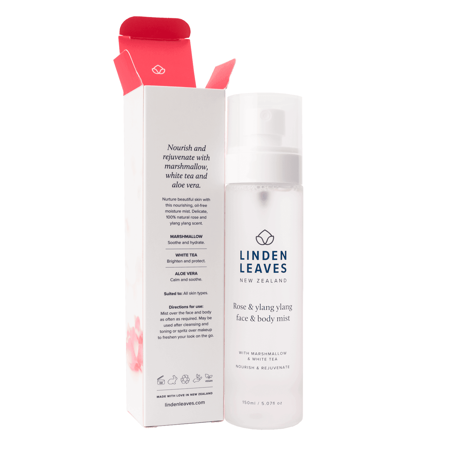 Linden Leaves Rose & Ylang Ylang Face & Body Mist 150ml, General