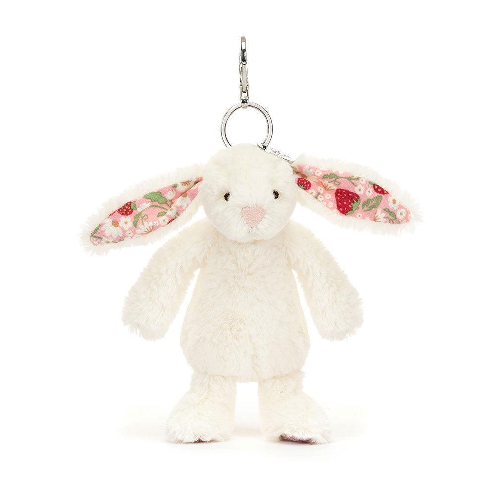 Jellycat Blossom Cream Bunny 'Berry' Bag Charm Handbag & Wallet Accessories OCARE NZ