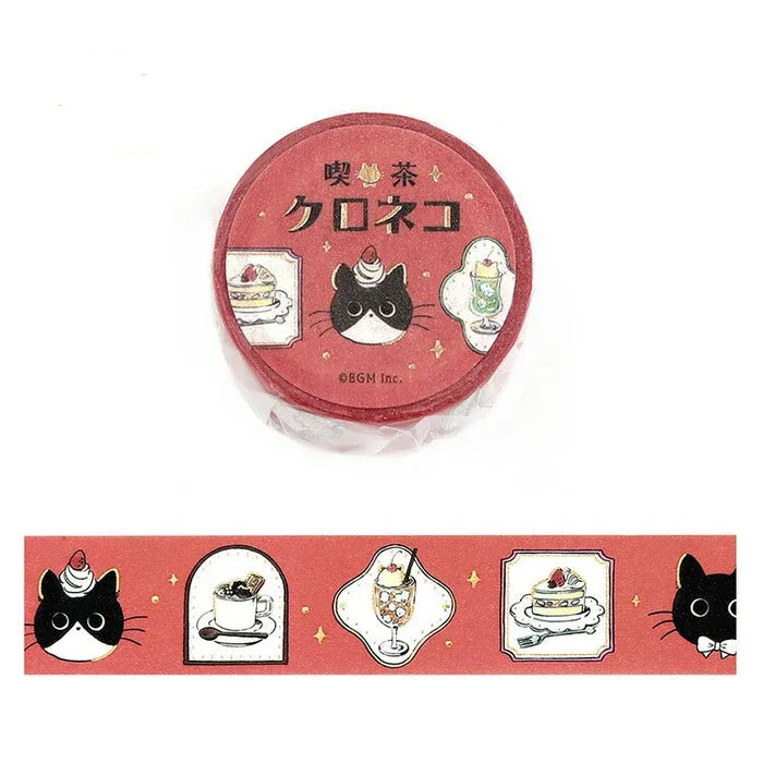 BGM Cafe Kuroneko Series Foil Washi Tape