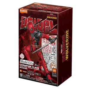 Blokees Marvel Infinity SAGA - Deadpool Champion Class Model Kit packaging, featuring buildable Deadpool figure.