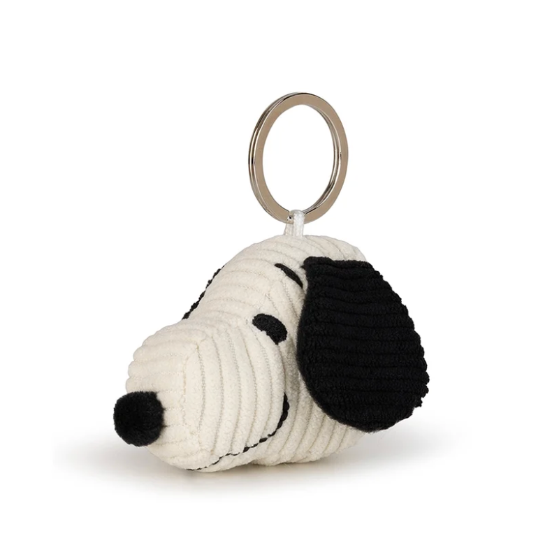 Bon Ton Toys Peanuts Snoopy Head Corduroy Cream Keychain