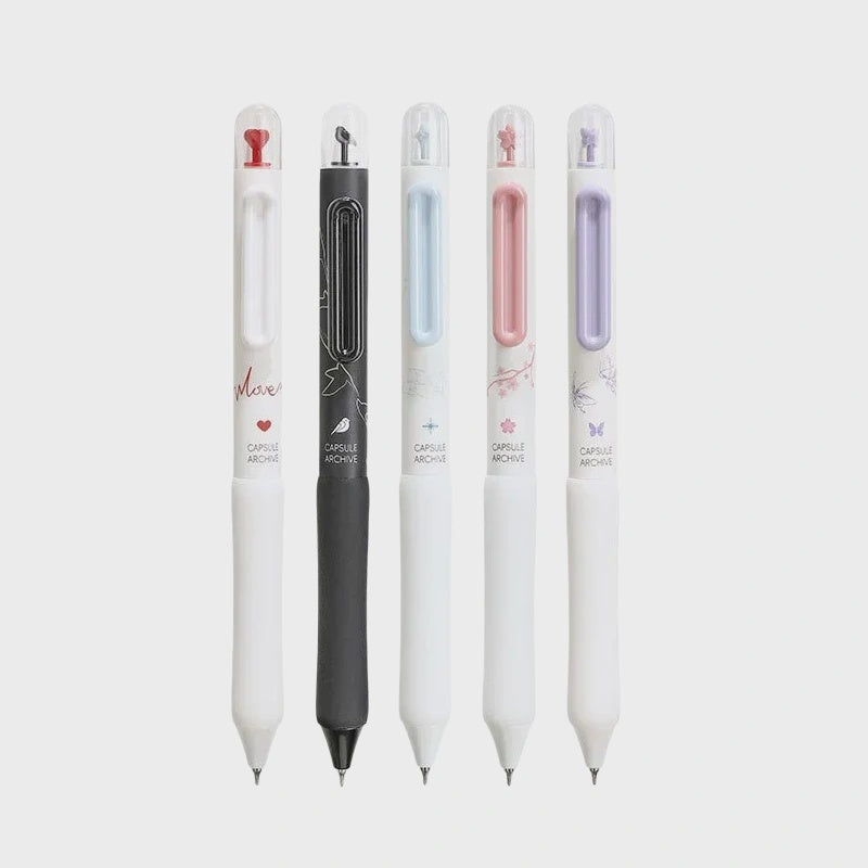 COMI Capsule Retractable Dual Ball Tip Gel Pen 0.5mm – Smooth Black Ink Ballpoint Gel Pen