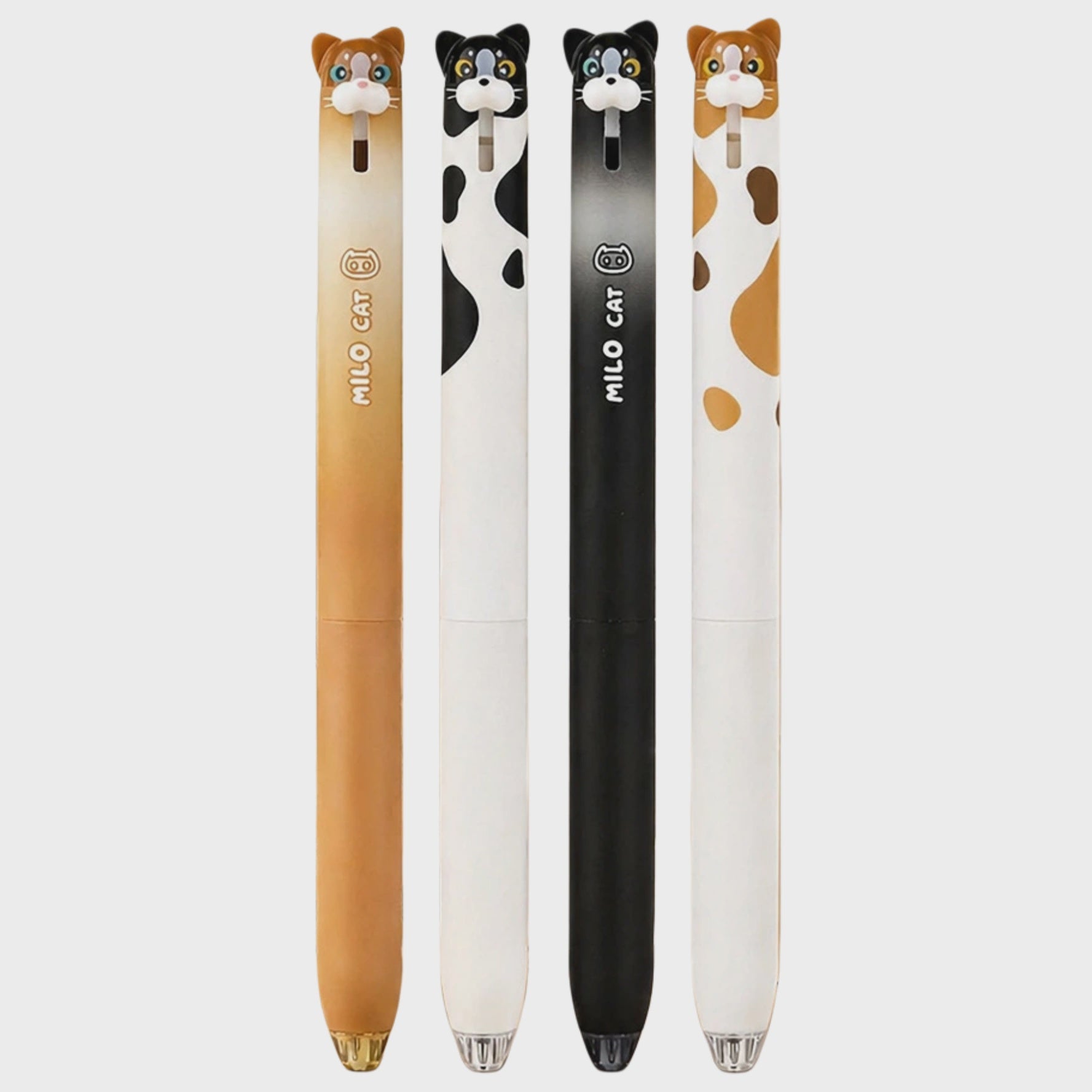 COMI Milo Cat Retractable Gel Pen 0.5mm – Cute Cat Black Ink Pen for School & Office