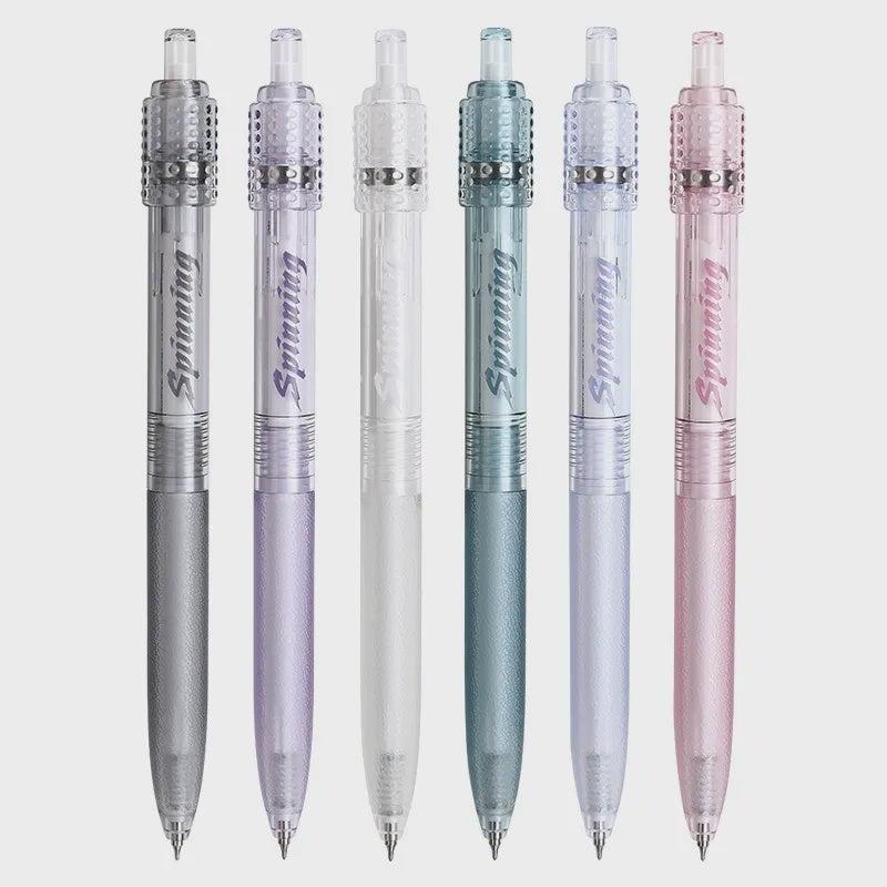 COMI Spinner Gel Pen 0.5mm – Rotating Fidget Black Ink Pen with Clear Barrel (6 Colors)