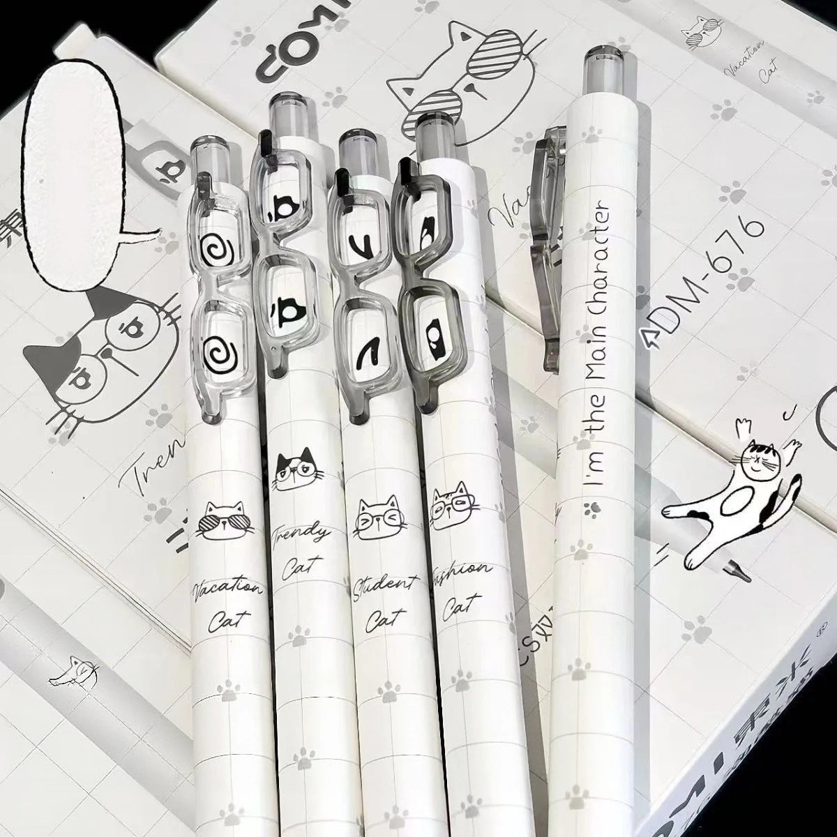 COMI Trendy Cat 0.5mm Quick-Dry Black Ink Retractable Gel Pen – Assorted Design