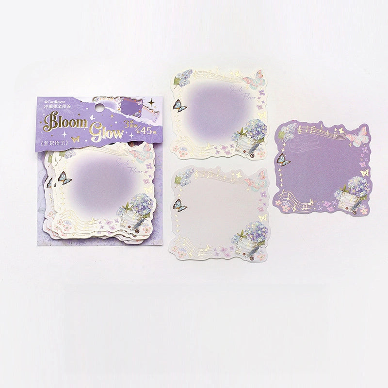 Cardlover Bloom Glow Series Embossed Gold Foil Memo Pad – 45 Sheets