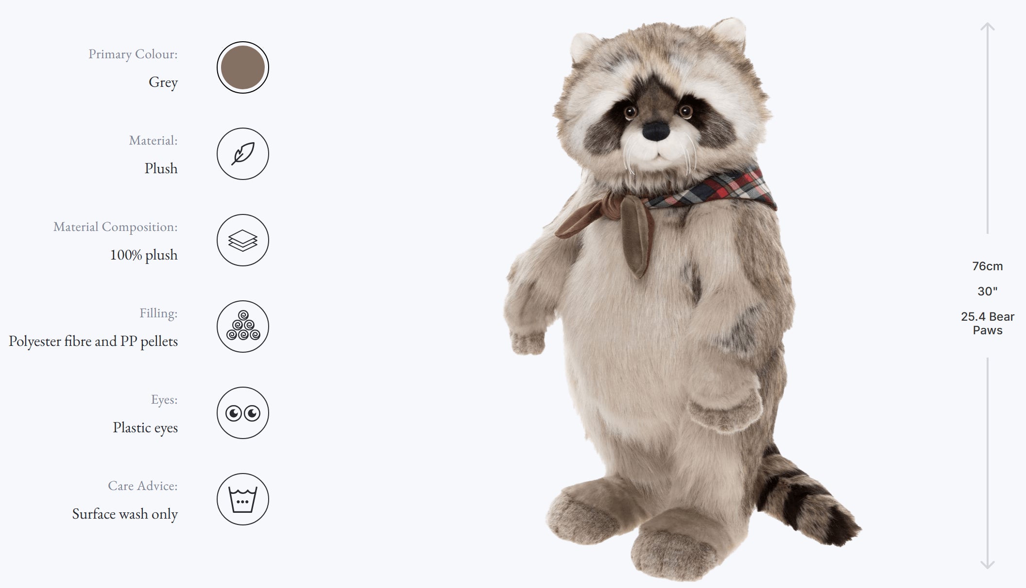 Charlie Bears Inspector Rummage Limited Edition Raccoon – No. 451 of 600
