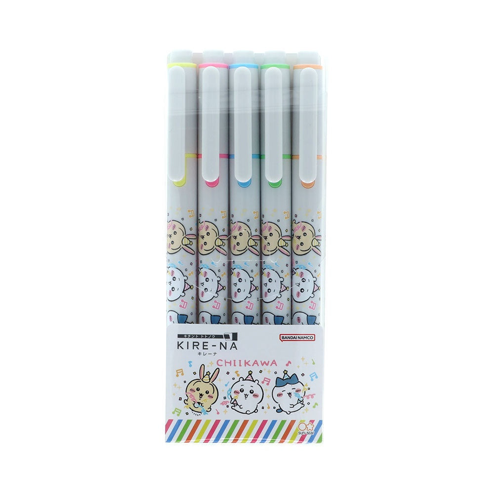 Chiikawa x Pilot KIRE-NA Highlighter 5 Colour Set – Basic Colours