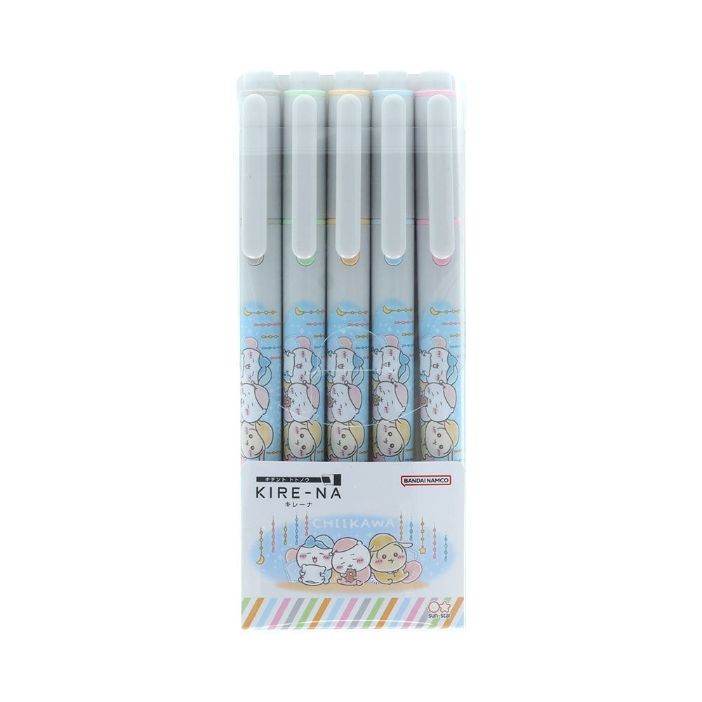 Chiikawa x Pilot KIRE-NA Highlighter 5 Colour Set – Pastel Tone