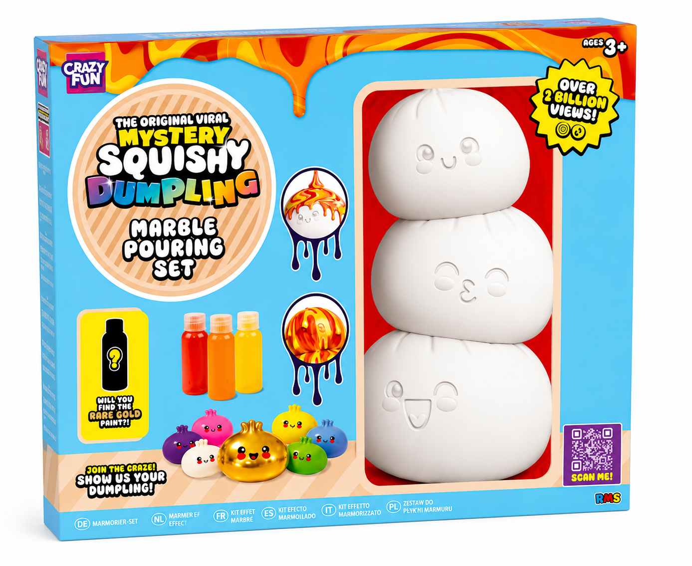 Crazy Fun Mystery Dumpling Marble Pouring Paint Kit