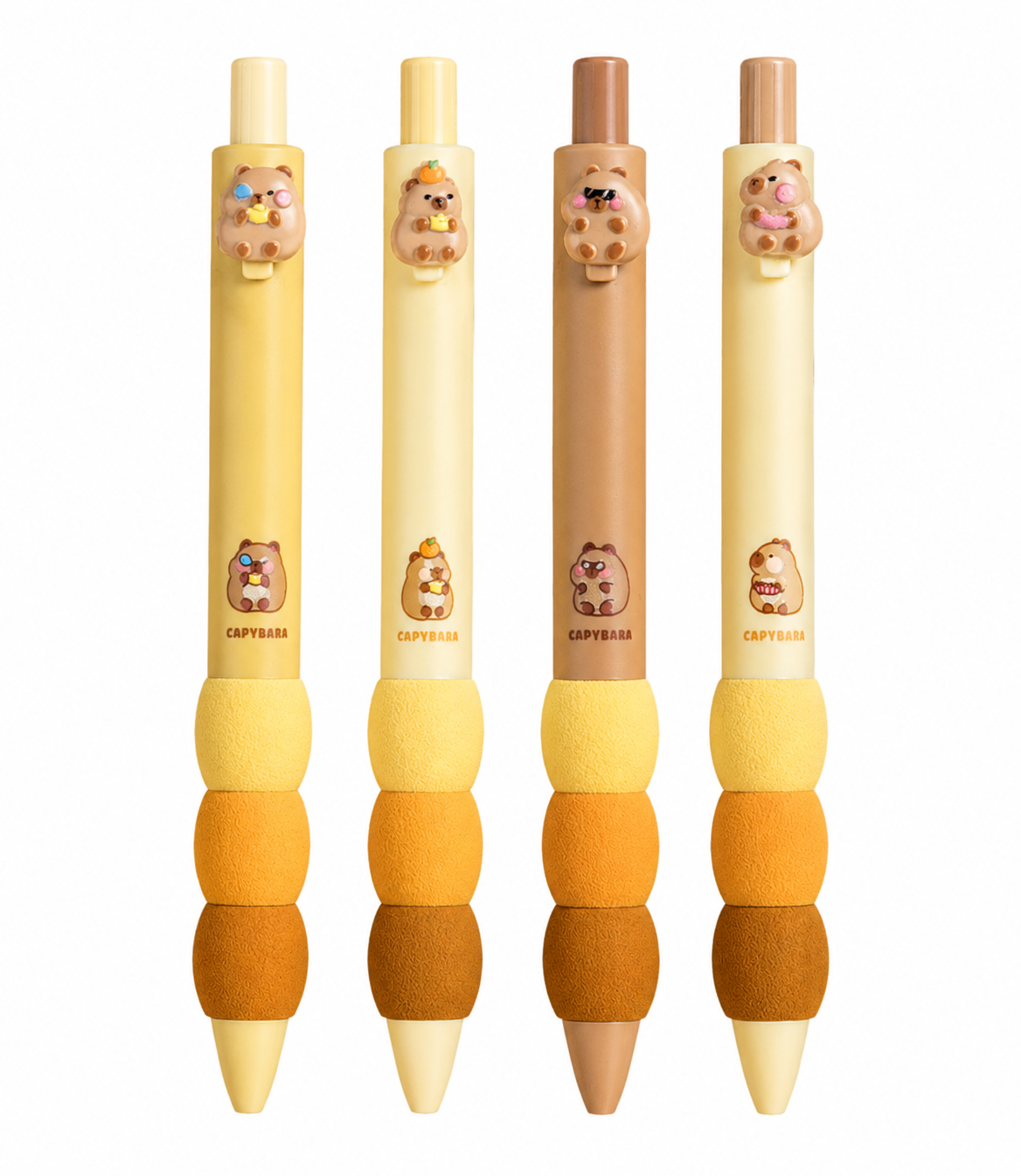 Cute 0.5mm Black Ink Gel Pen Set - 4 Pack, 2 Designs
