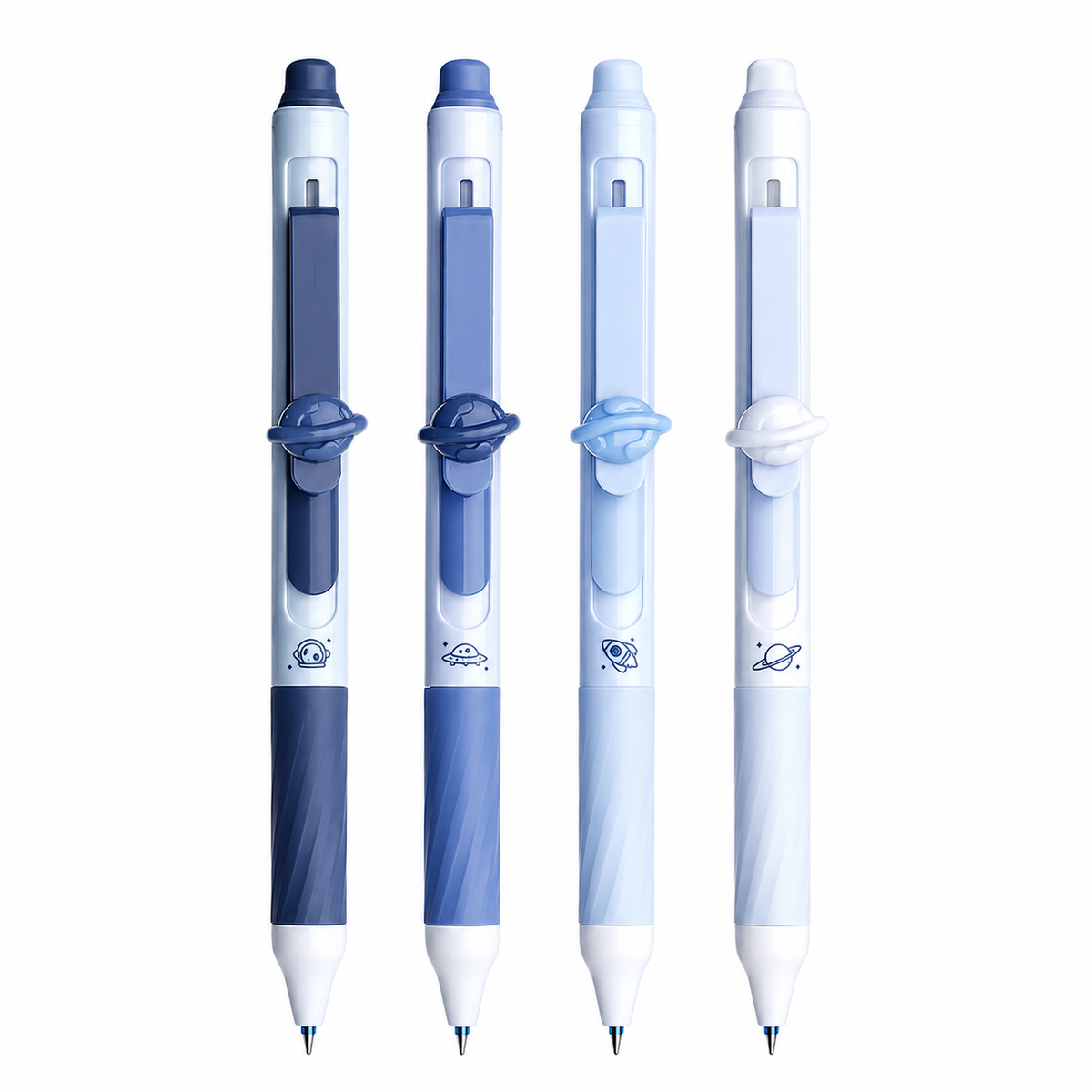 Cute 0.5mm Thermo-Erasable Gel Pen Set - 4 Pack, Crystal Blue or Black Ink