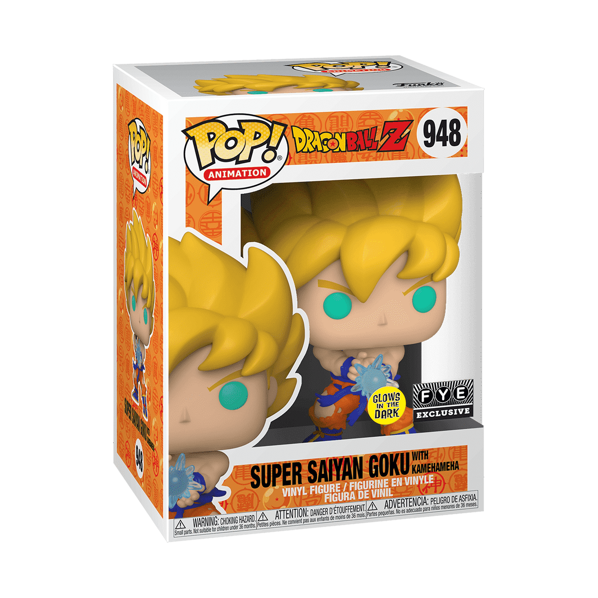 Funko Pop! Dragon Ball Z - Super Saiyan Goku with Kamehameha Wave Glow Vinyl Figure