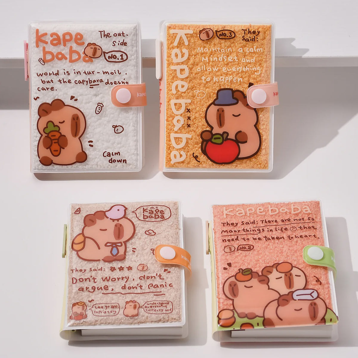 ESAER Capybara Puffy Cover Pocket Notebook with Pen – 4 Designs Assorted