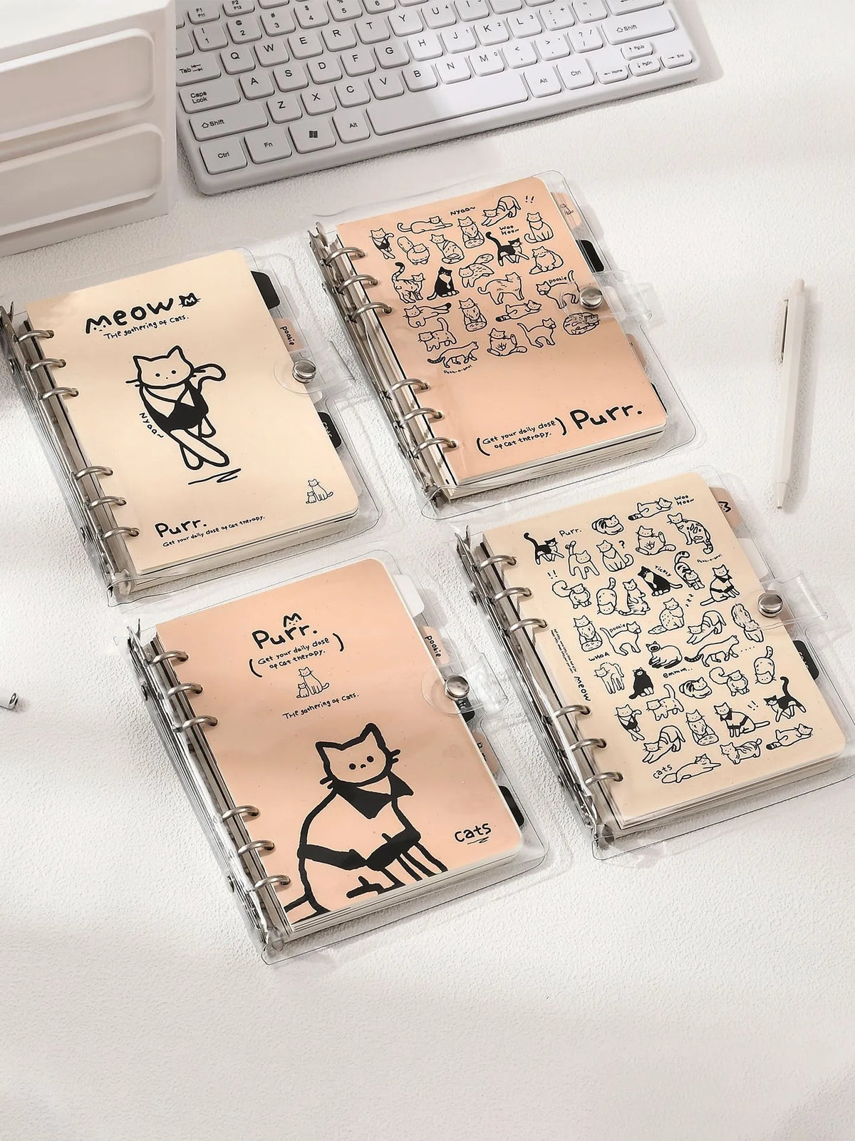 ESAER Meow Notes Cat Loose-Leaf Notebook 90 Sheets