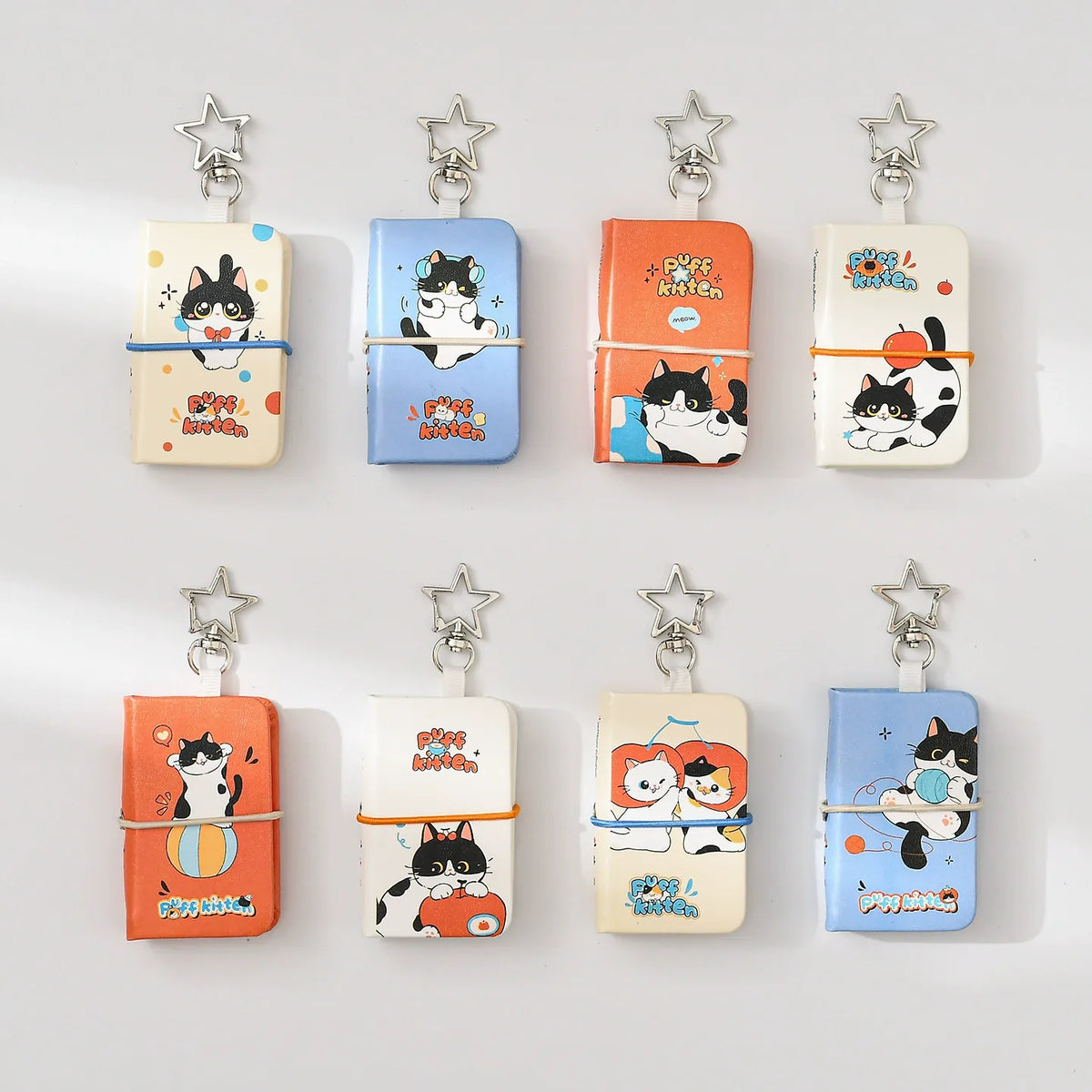 ESAER Puff Kitten Mini Keychain Notebook 80 Sheets - Assorted Designs