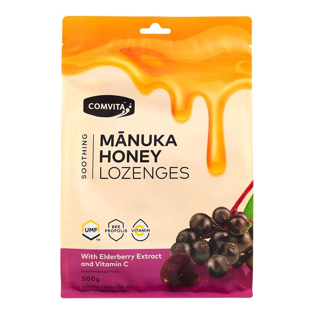 Comvita Soothing Manuka Honey Lozenges Elderberry with Vitamin C, Propolis, OCARE NZ