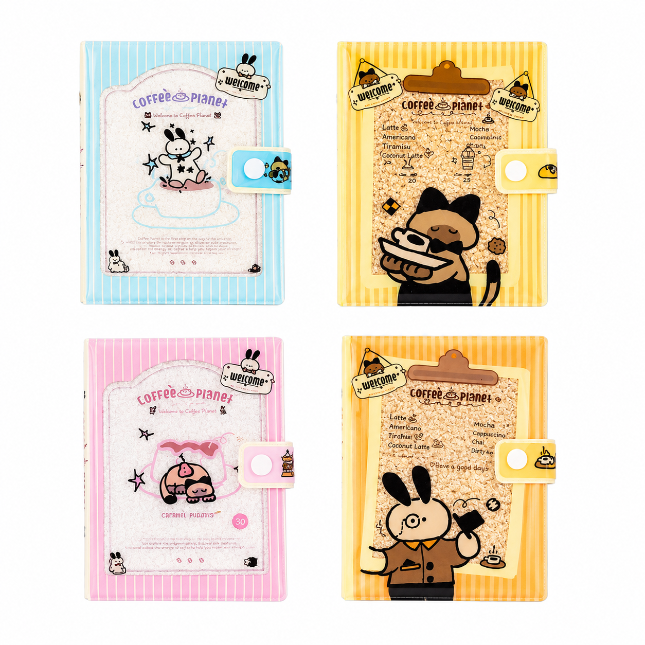 Esaer Coffee Planet Journal Notebook with PVC Cover – 4 Designs Assorted