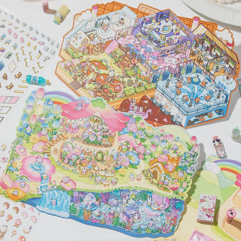Fantasy World Series 4 Miniature Scenery PET Sticker Set