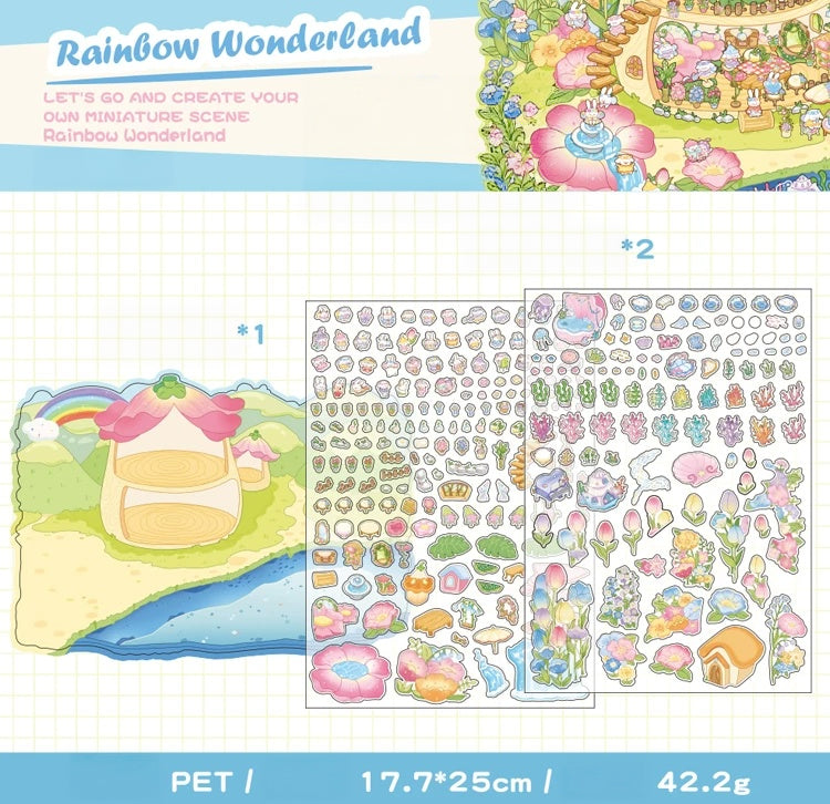Fantasy World Series 4 Miniature Scenery PET Sticker Set