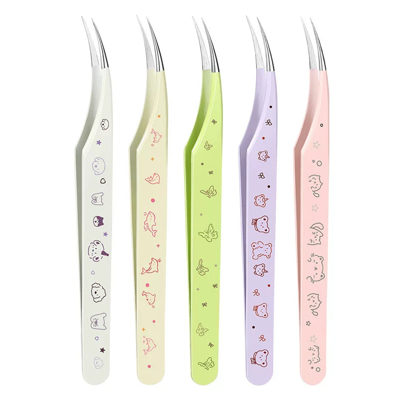 Fine Curved Tip Precision Craft Tweezers with Protective Case