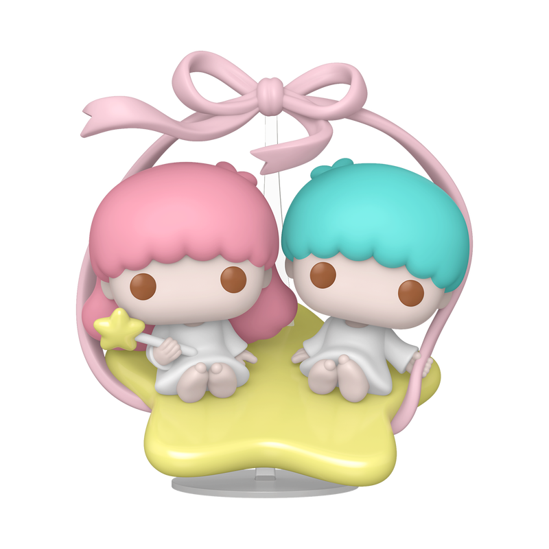 Funko Pop! Deluxe Little Twin Stars Vinyl Figure featuring Kiki and Lala in a colorful display.