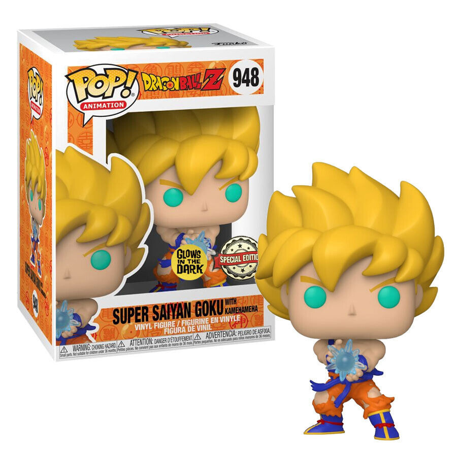 Funko Pop! Dragon Ball Z - Super Saiyan Goku with Kamehameha Wave Glow Vinyl Figure