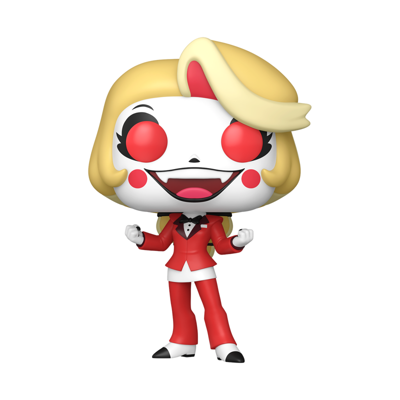 Funko Pop! Hazbin Hotel - Charlie Vinyl Figure in her iconic red suit, showcasing her cheerful personality and signature style.