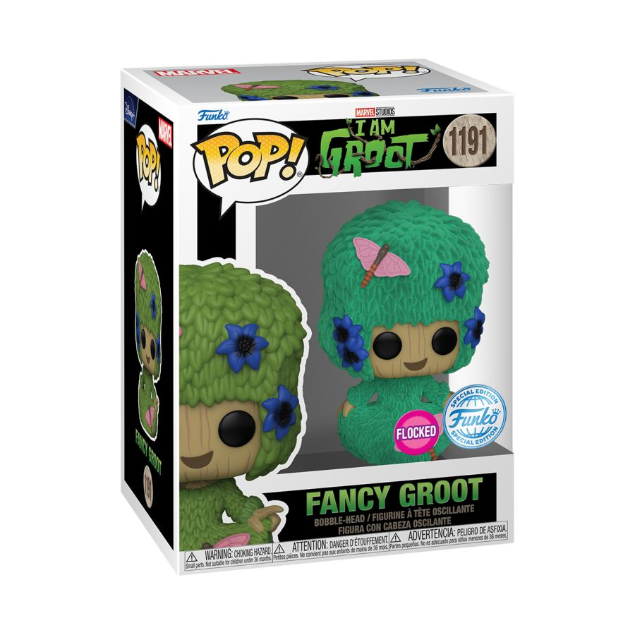 Funko Pop! I Am Groot - Fancy Groot Flocked Vinyl Figure, OCARE NZ