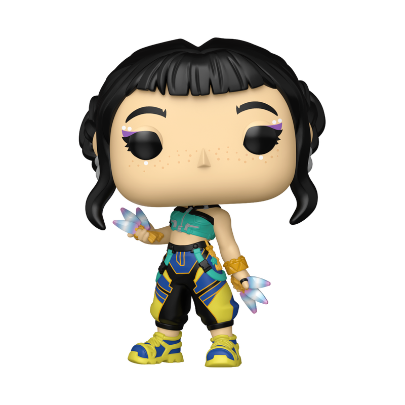 Funko Pop! K-POP Demon Hunters - Zoey Vinyl Figure in a dynamic pose with colorful accessories.