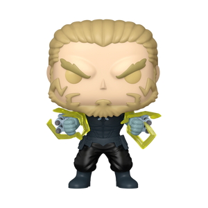 Funko Pop! Kaiju No.8 - Isao Shinomiya Vinyl Figure standing with guns, featuring a stylized design for collectors.
