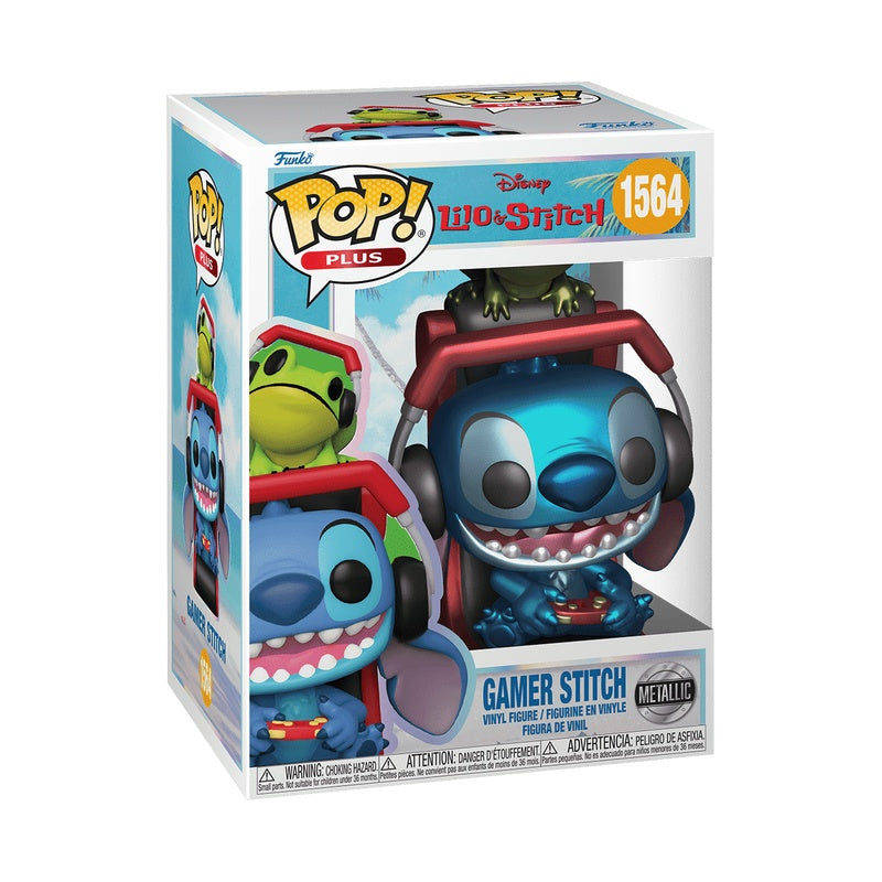 Funko Pop! Lilo & Stitch - Gamer Stitch Metallic Vinyl Figure, OCARE NZ