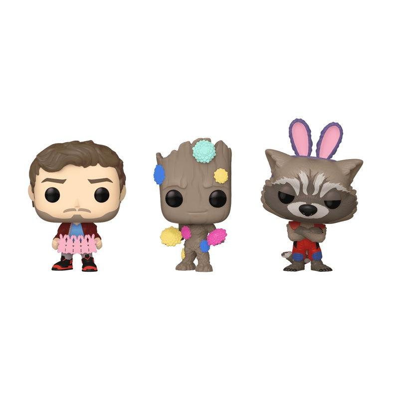 Funko Pop! Marvel: Guardians of the Galaxy - Star Lord, Groot & Rocket Carro 3PK