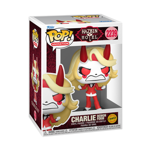 Funko Pop! Hazbin Hotel - Charlie Vinyl Figure in box showcasing Charlie Morningstar's iconic look.