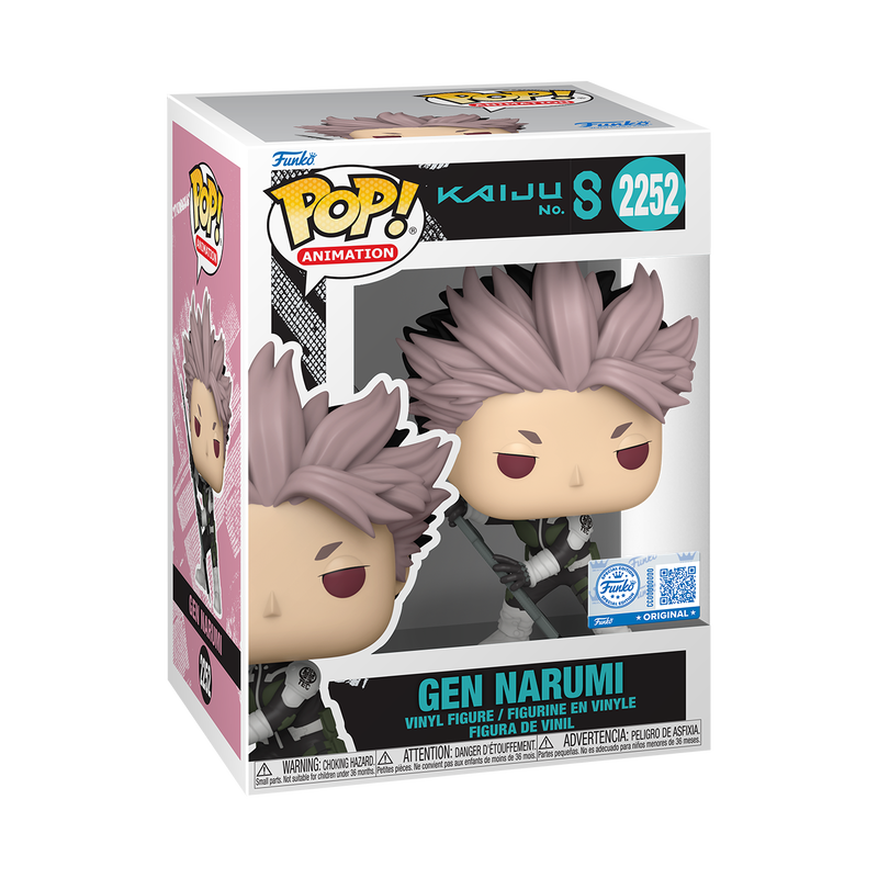 Funko Pop! Kaiju No.8 - Gen Narumi Vinyl Figure in packaging for collectors and fans of Kaiju No. 8 series.