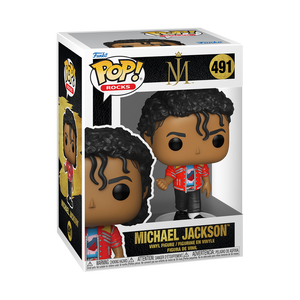Funko Pop! Michael Jackson - Beat It Vinyl Figure in box, featuring iconic red jacket and detailed design.