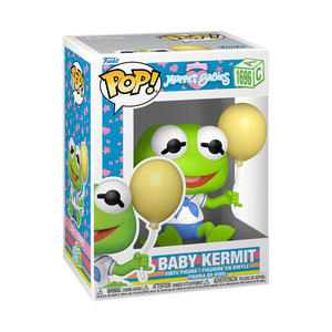 Funko Pop! Muppets - Baby Kermit Vinyl Figure in box with balloons and Muppet Babies design.