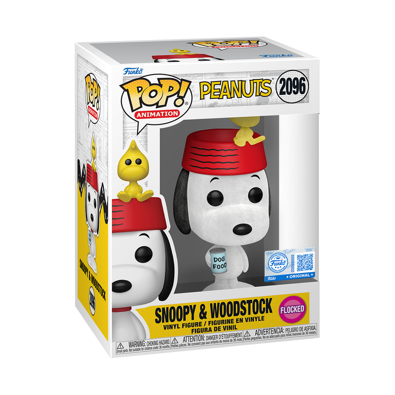 Funko Pop! Peanuts - Snoopy with Woodstock Flocked Vinyl Figure