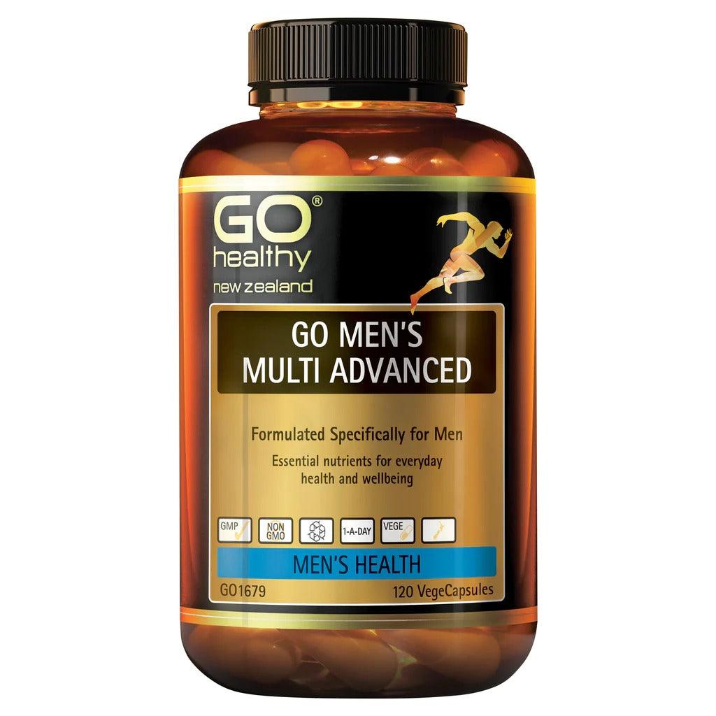 GO Healthy Go Men's Multi Advanced 120 Vege Capsules,Multivitamins,OCARE NZ