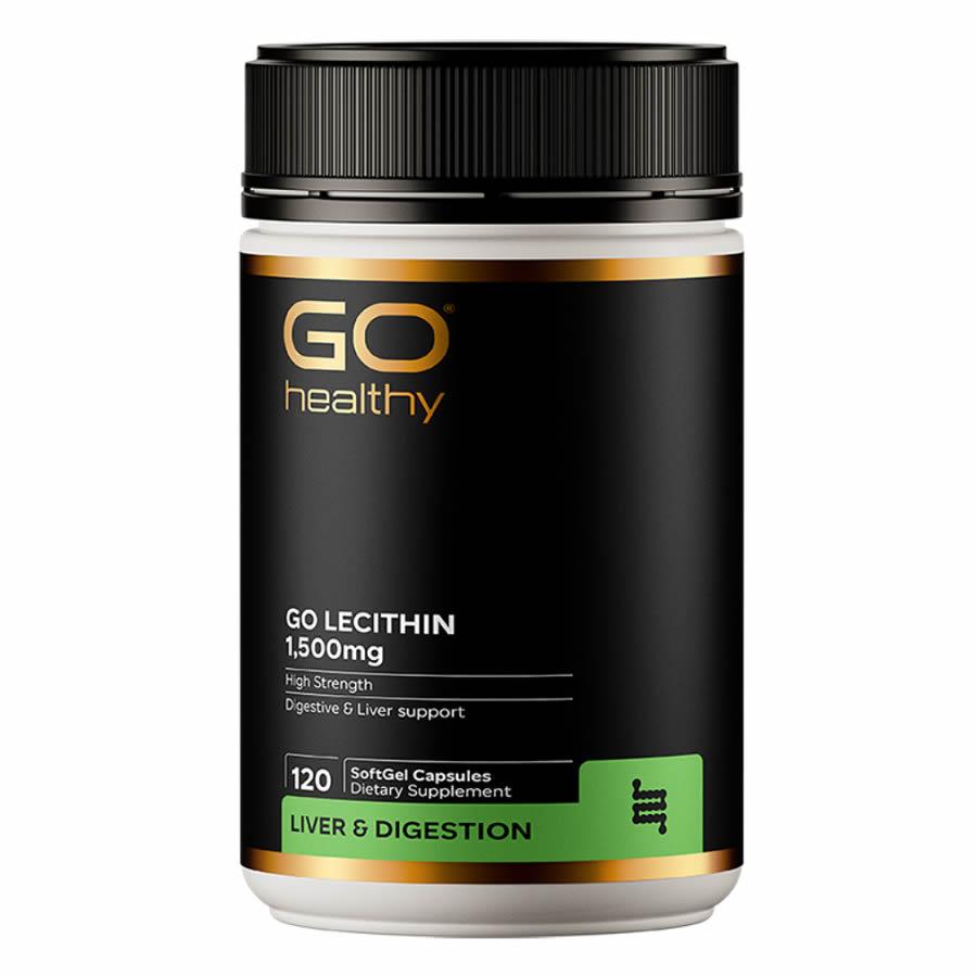 GO Healthy Go Lecithin 1,500mg 120 Vege Capsules,Lecithin,OCARE NZ