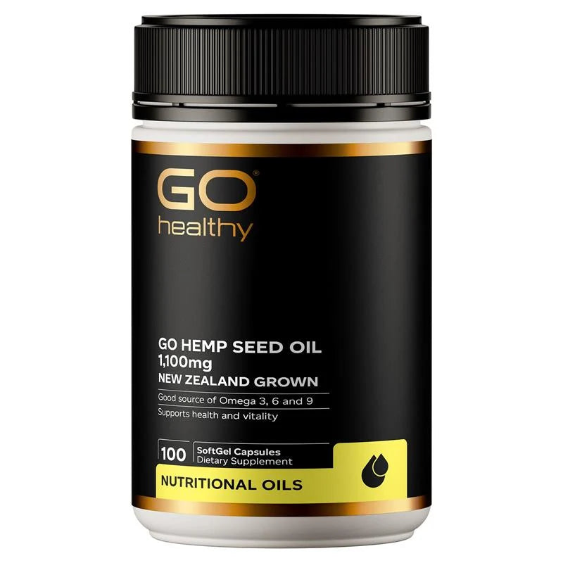 GO Healthy Go Hemp Seed Oil 1100mg 100 Softgels Capsules