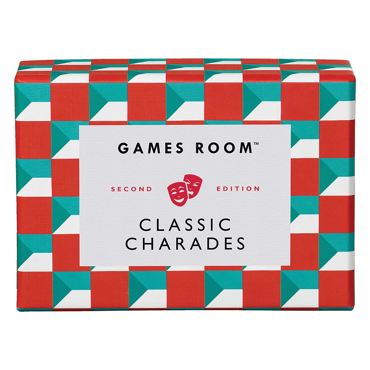 Games Room Classic Charades game box featuring vibrant red and turquoise design, ideal for parties and family gatherings.