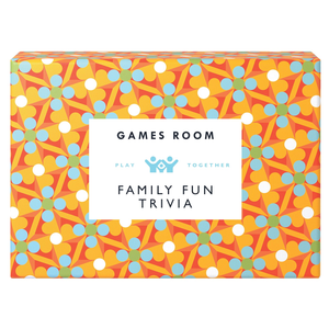 Games Room Family Fun Trivia colorful game box for family gatherings and trivia nights.