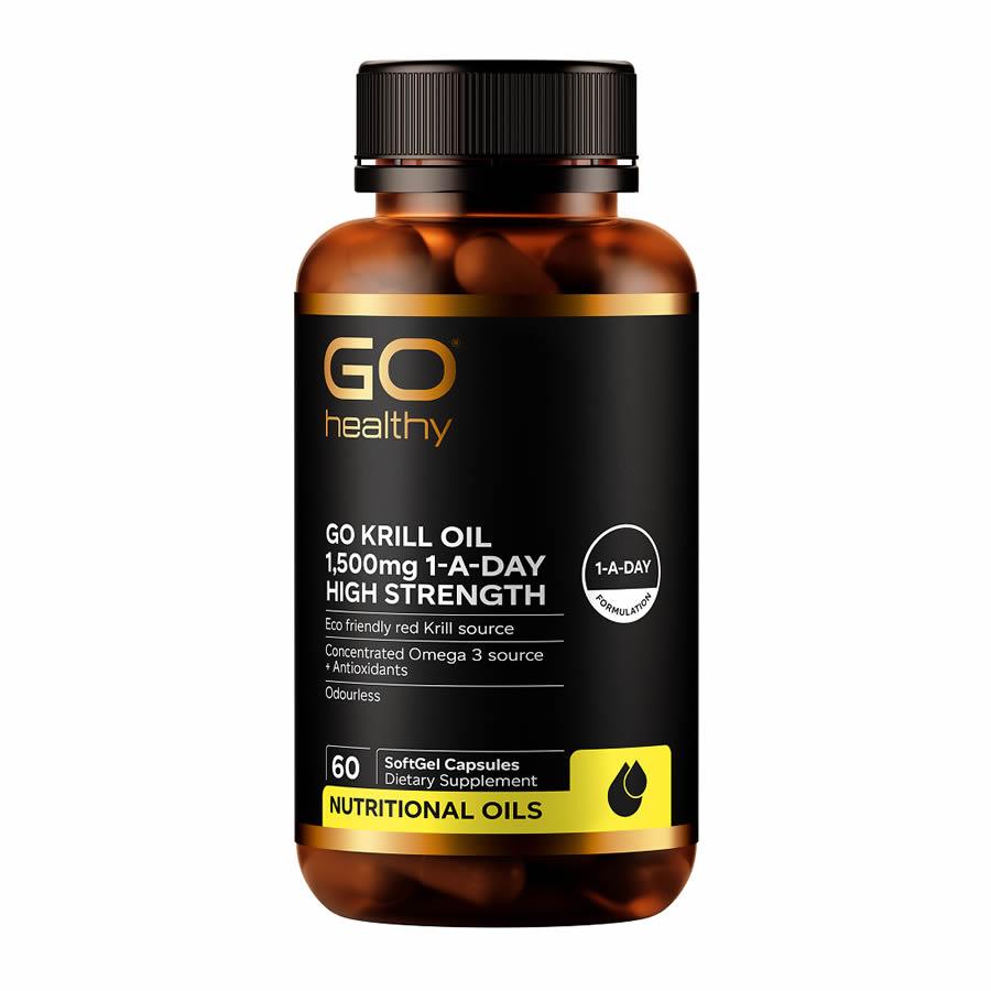 GO Healthy Go Krill Oil 1,500mg 60 Softgels,General,OCARE NZ