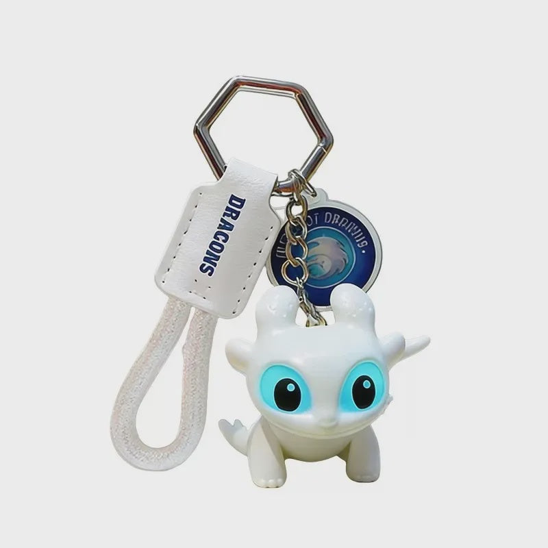 How to Train Your Dragon Light Fury Bobble Wings Light-Up Eyes Keychain