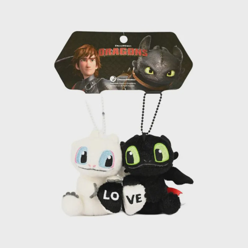 How to Train Your Dragon Toothless & Light Fury Love Plush Keychain Set 8.5cm