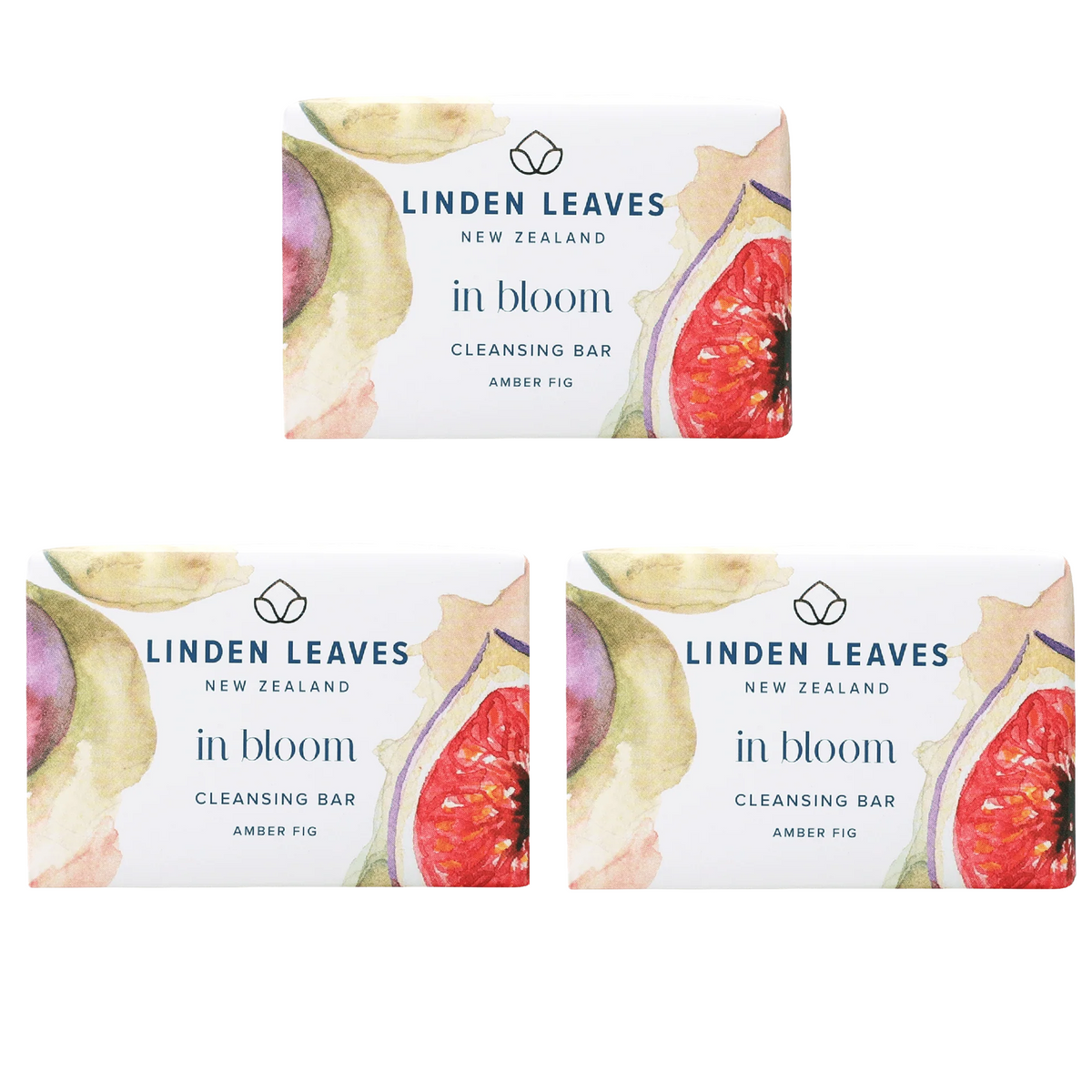 Linden Leaves In Bloom Amber Fig Cleansing Bar 100g– 3 Pack (3 × 100g) - Clearance - EXP:04/2026